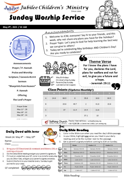 May 4th, 2025 JCM Bulletin