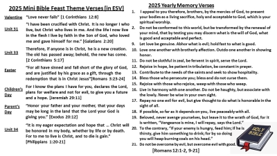 2025 Mini Bible Feast Verses