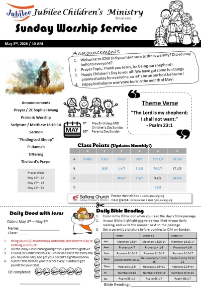 May 3rd, 2026 JCM Bulletin