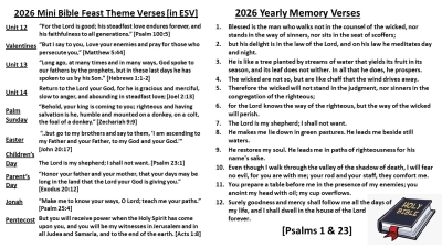 2026 Mini Bible Feast Verses